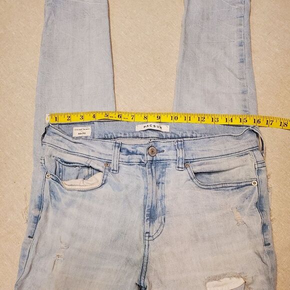PacSun Stacked Skinny Ripped Distressed Faded Denim Jeans Size 30x30 - Picture 7 of 12